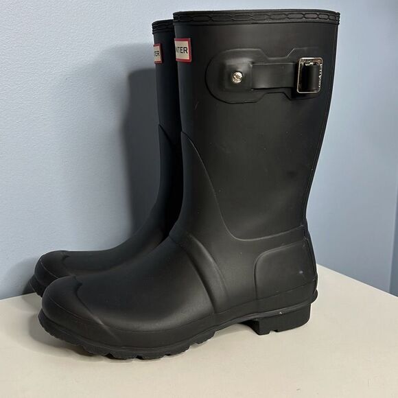 Hunter Original Short Black Rain Boots Woman’s 8 - Picture 1 of 7